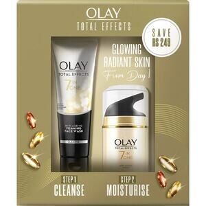 Olay 2 Piece Kit-7 In One Foaming Cleanser & Glowing Radiant Day Cream SPF15 NIB
